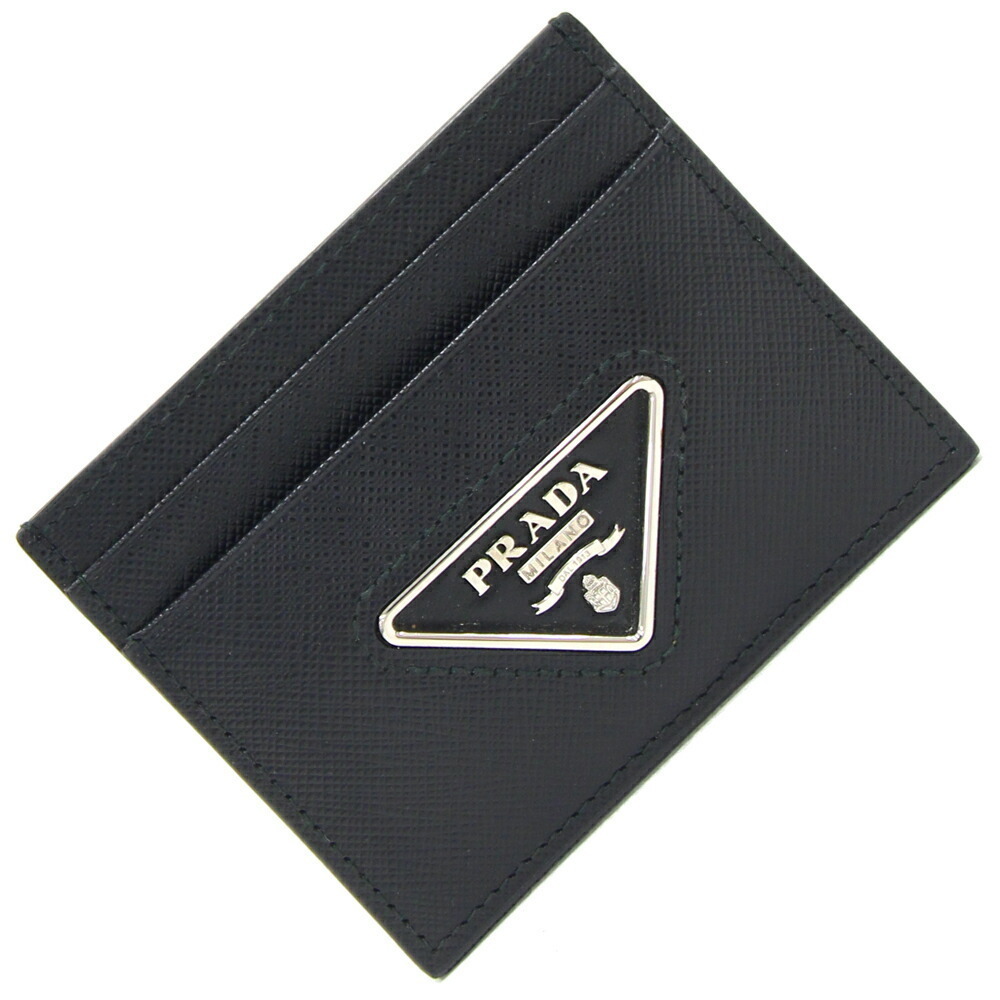 Prada Triangular Case Passports Leather Black Car… - image 1